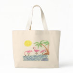 Wading Flamingos Tote Bags