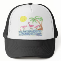 Wading Flamingos hats by eelkat Wading Flamingos hats