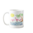 Wading Flamingos mug