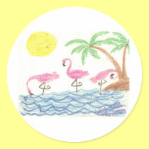 Wading Flamingos stickers
