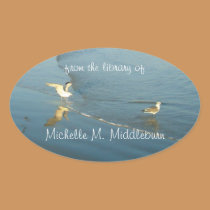 Wading Gulls Custom Bookplates stickers
