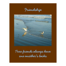 Wading Gulls Friendship Poster print