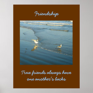 Wading Gulls Friendship Poster print