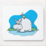 wading hippo and silly bird mouse pad