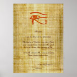 WADJET EYE OF RA &amp; Poem Egyptian Art Print