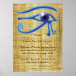 WADJET EYE &amp; Poem Egyptian Art Print