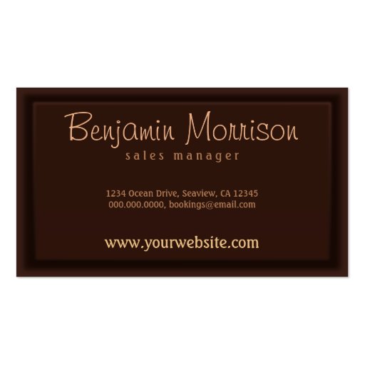 Wafer Thin Chocolate Confectionery Business Cards (back side)