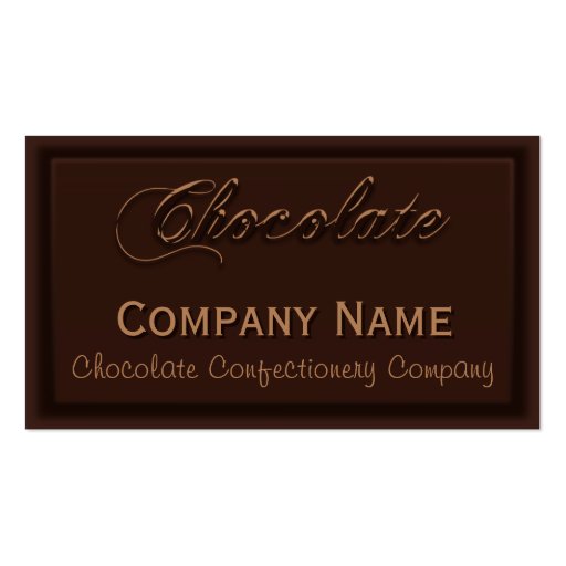 Wafer Thin Chocolate Confectionery Business Cards (front side)