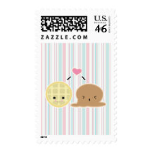 waffle and ice cream love postage stamp
