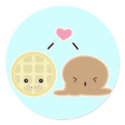 amor do gelado do waffle e adesivos