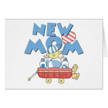Wagon New Mom It's a Boy Greeting Card