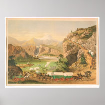 Wagon Trains arriving at Outpost (1838A) Posters