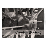 Wagon Wheel Country Wedding Announcement Greeting Card