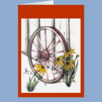 Wagon Wheel Note Card cards