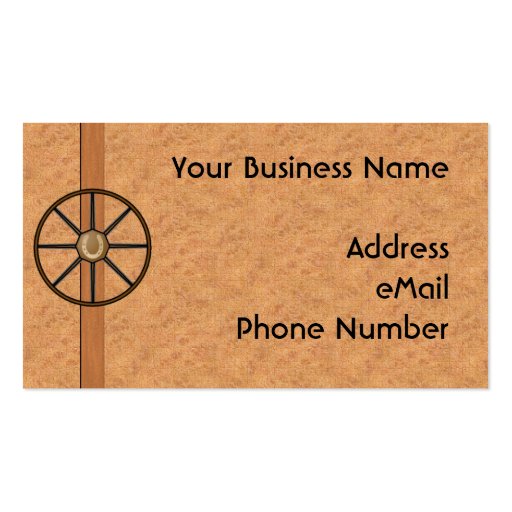 Wagon Wheel Personal Profile Card Business Cards (front side)