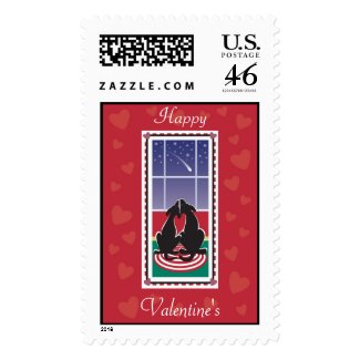WagsToWishes_Happy Valentine's postage stamp