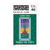 WagsToWishes_"Irish You Happy St. Pat's" Postage stamps