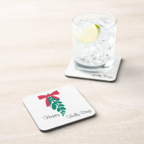 WagsToWishes®_Mistletoe _Happy Holly Days cork coasters