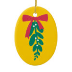 WagToWishes _Mistletoe_Merry Kissmas! (gold) ornament