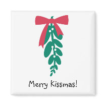 WagToWishes _Mistletoe Merry Kissmas! magnet magnets