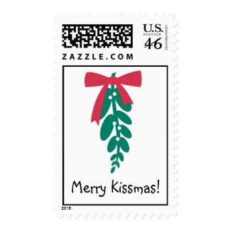WagToWishes _Mistletoe Merry Kissmas! postage stamp