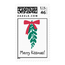 WagToWishes _Mistletoe Merry Kissmas! postage stamps