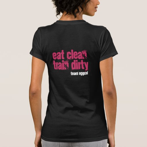 Wahine - eat clean train dirty (black/pink) tshirts