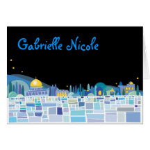 Wailing Wall Israel Bar Bat Mitzvah thank You Card