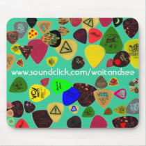 WAIT AND SEE guitar pick mousepad by jimcirin WAIT AND SEE guitar pick mousepad