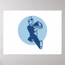 Waiter Cook Chef Baker Serving Food Posters