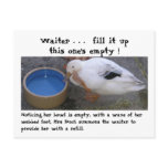Waiter... Fill it up postcards