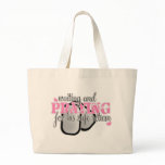 Waiting and Praying Tote Bags