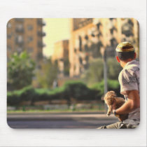 Waiting for salvation with dog mousepads