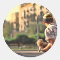 Waiting for salvation with dog stickers