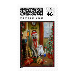 Waiting for Santa Parrot Cat Dog Christmas Violano postage