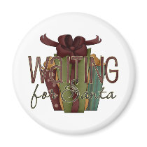 Waiting For Santa Present Christmas Design magnets