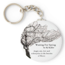 Waiting For Spring keychain, tagline