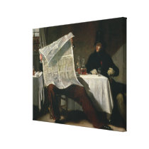 Waiting for the Times, 1831 (oil on canvas) canvas prints