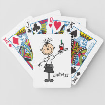 Waitress Stick Figure Poker Cards