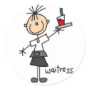 Waitress Stick Figure Sticker