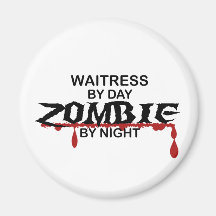 Waitress Zombie Fridge Magnet