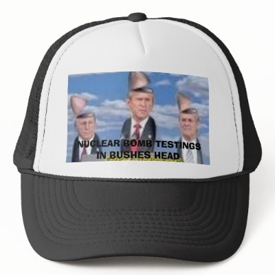 wakalaka,  NUCLEAR BOMB TESTINGS IN BUSHES HEAD Trucker Hat by wakalaka