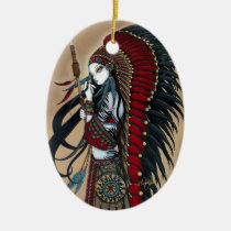 wakanda, native, war, bonnet, tribal, tattoo, drum, headdress, american, fairy, angel, faery, feathers, Ornament med brugerdefineret grafisk design