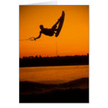 Wake Boarding Note Card Awesome Orange