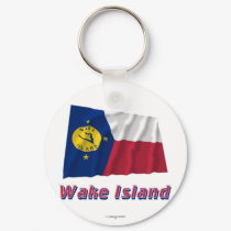 Wake Island Waving Flag with Name keychains by Vexillophile Wake Island Waving Flag with Name keychains