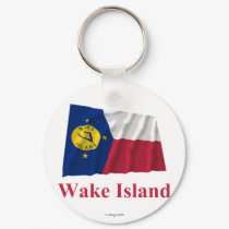 Wake Island Waving Flag with Name keychains by Vexillophile Wake Island Waving Flag with Name keychains