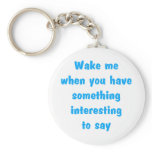 wake me lt blue keychain