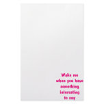 wake me pink stationery design