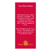 Wake Up and Live Full Color Rack Card