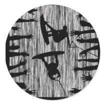 Wakeboard dueling Boarders Round Sticker